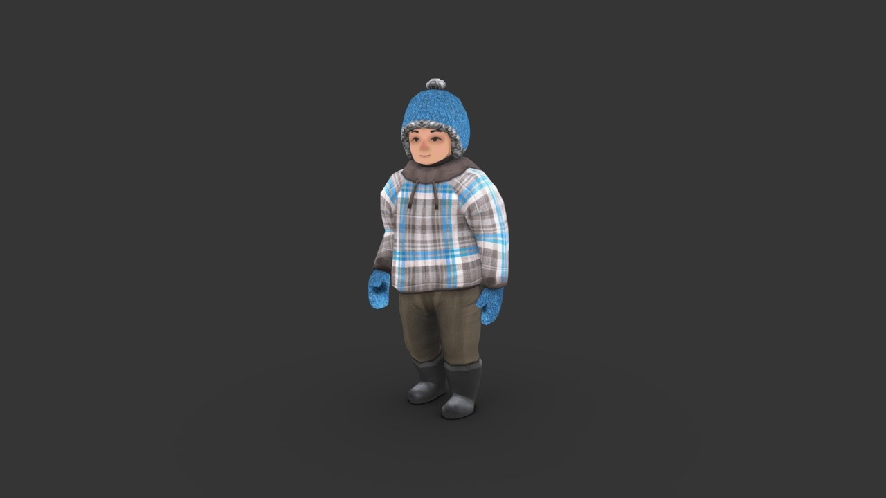 Media 1 for listing Character Winter Boy Lowpoly rigged