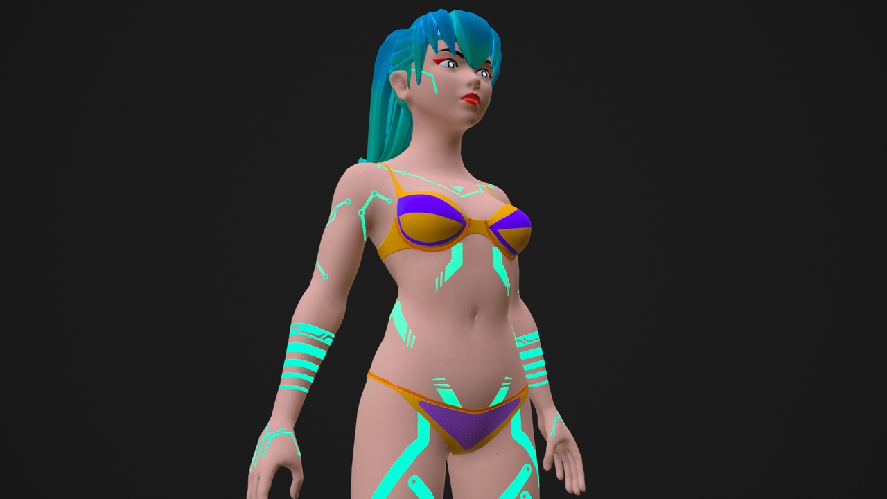 Media 1 for listing Cyberpunk Android Female Character