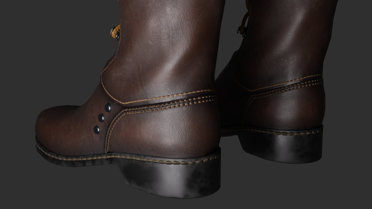 Media 1 for listing Leather Boots Knee-high Game ready low-poly