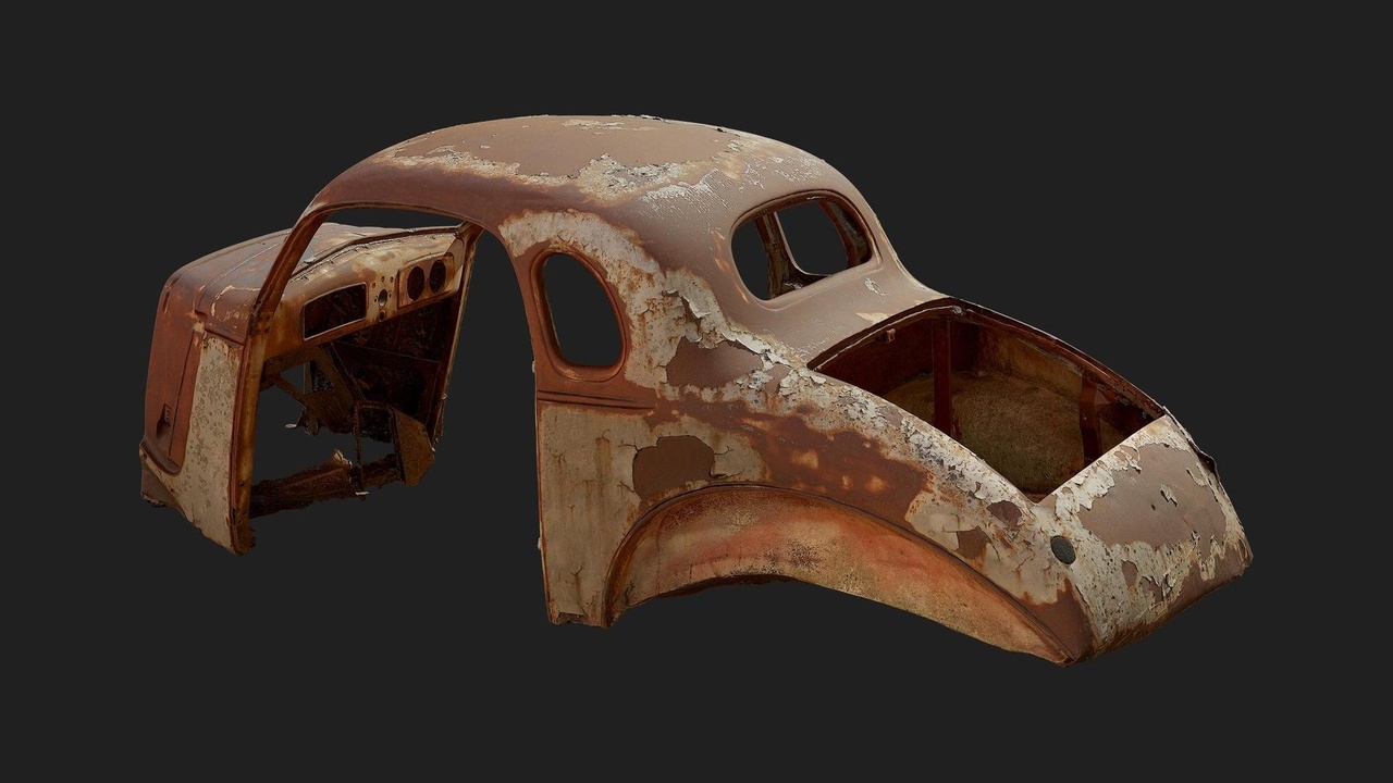 Media 1 for listing Industrial Junkyard Vehicle Chassis Rusty 01