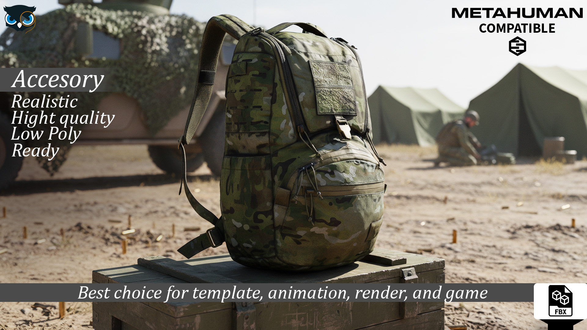 Metasploit Backpack Special Forces Tactical Backpack Metahuman compatible M Series | Fab