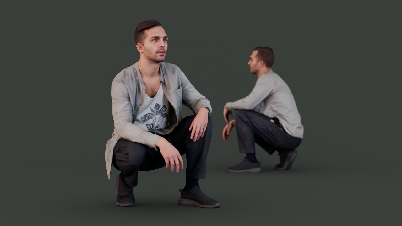 出品Squatting Observer – Casual Male Figureのメディア1