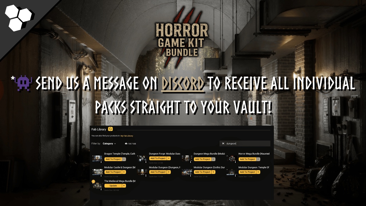 Media 1 for listing Ultimate Horror Game Kit Bundle (Dungeon, Haunted, Factory, Gun VFX, Blood VFX)