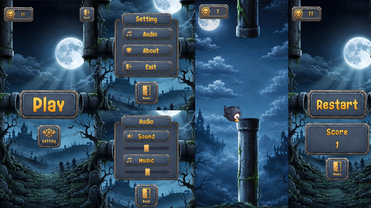Media 1 for listing Moonwings – Complete 2D Flying Game Template
