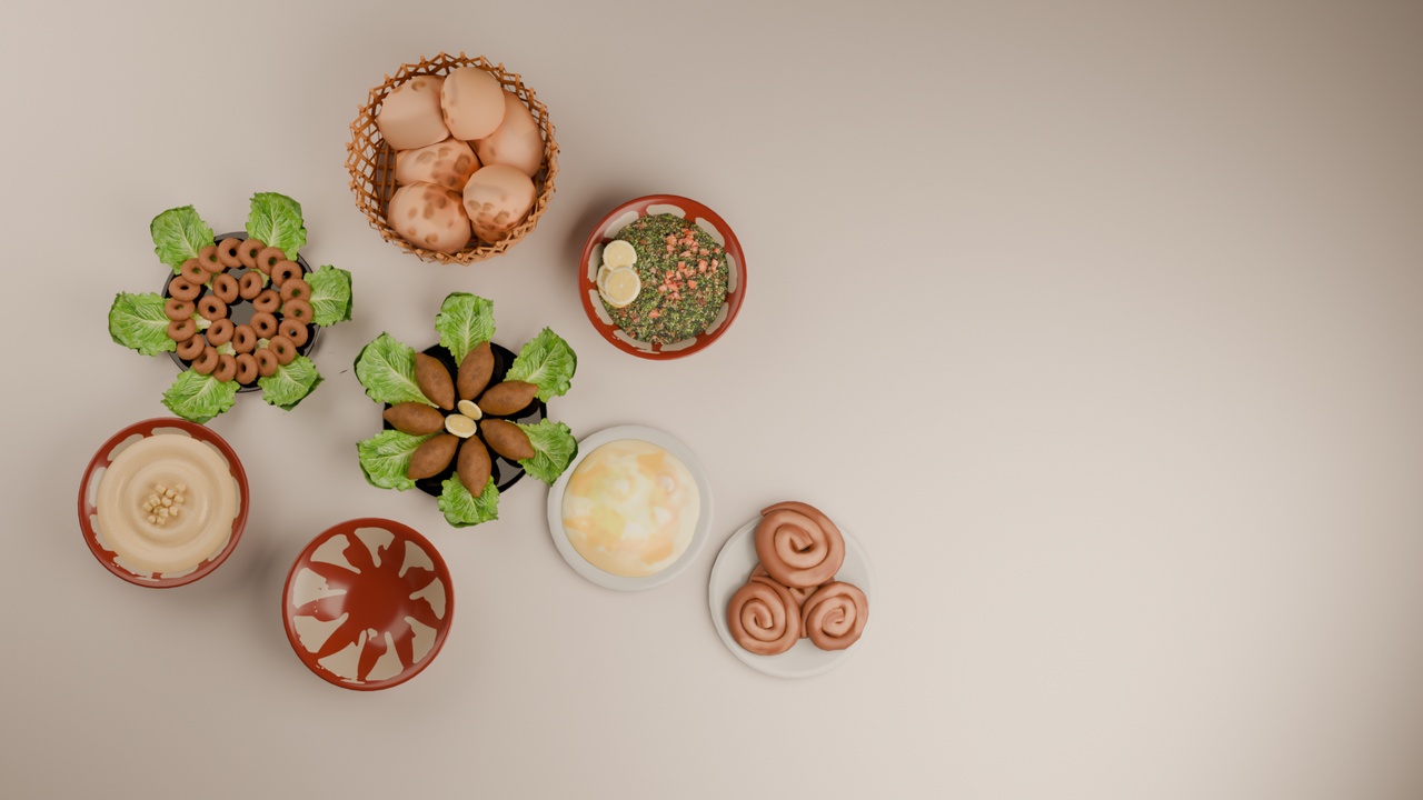 Media 1 for listing 3D Arabic Food plates/props أطباق أكلات عربية