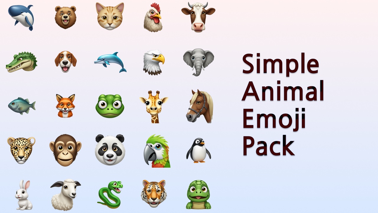 Media 1 for listing Simple Animal Emoji Pack