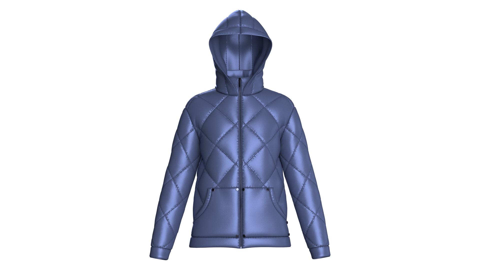 Media 1 for listing Girls Diamond Quilted Puffer Jacket With Hood | High Poly