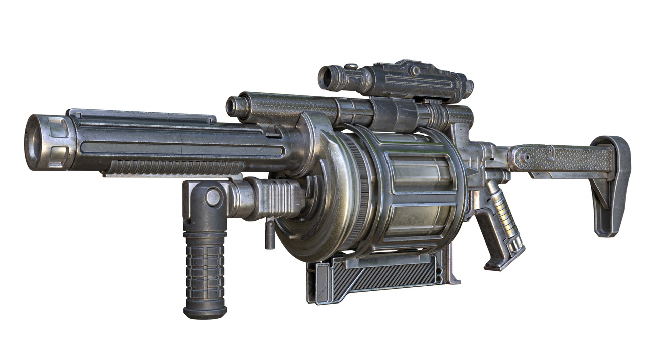 Media 1 for listing Titan Drum Blaster – Futuristic Heavy Weapon