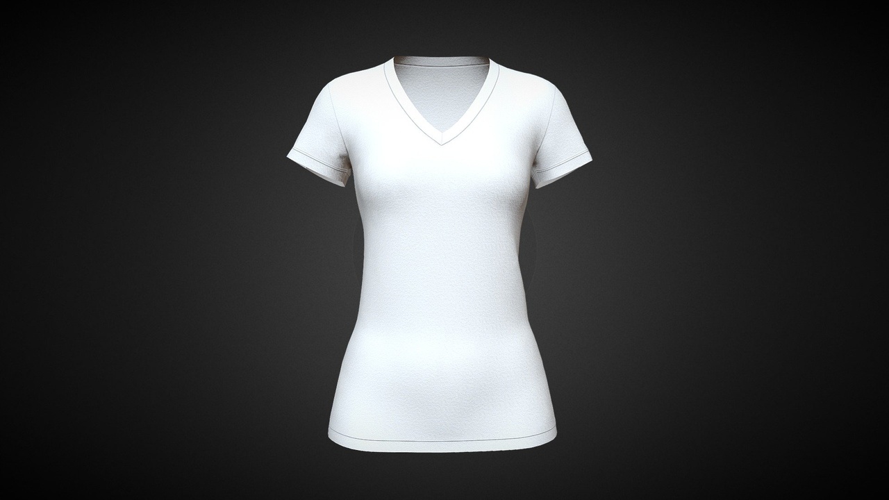 Media 1 for listing Ladies V-Neck Tshirt | Low Poly