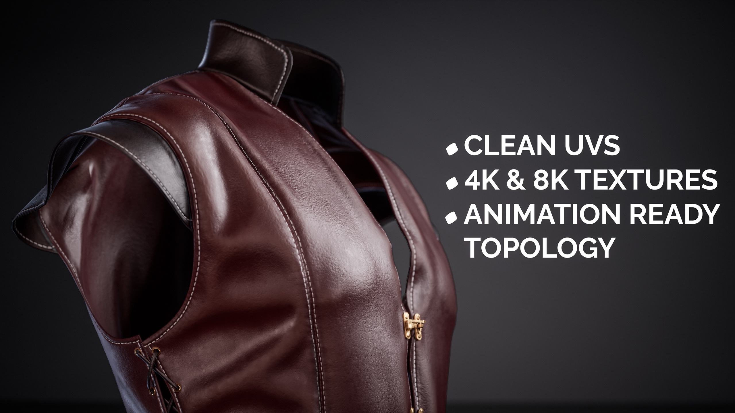 Media 1 for listing Leather Jerkin - Parametric Clothing For Metahuman