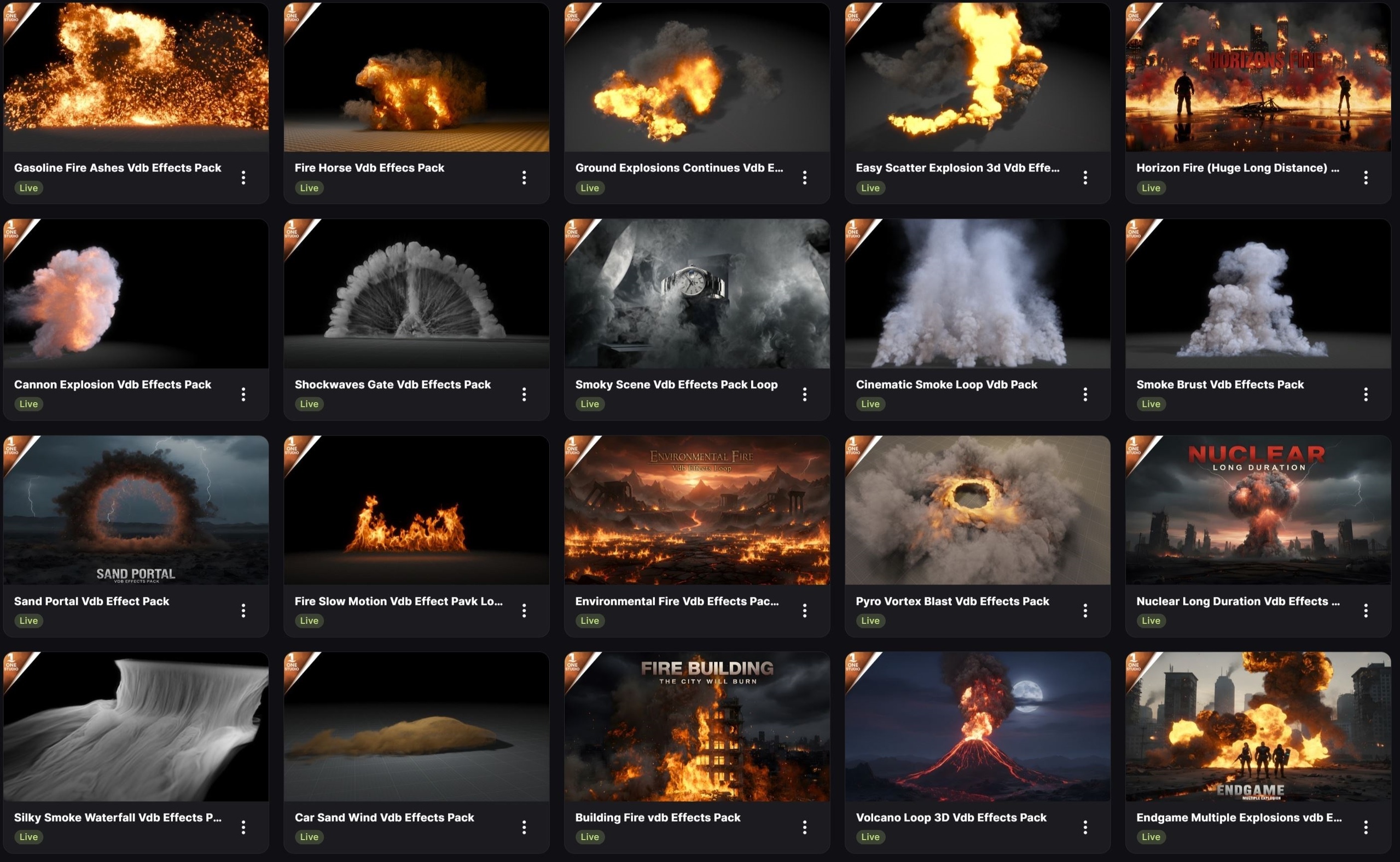 Media 1 for listing Ultimate VDB Effects Bundle – 200 VDB Effects Volume 5