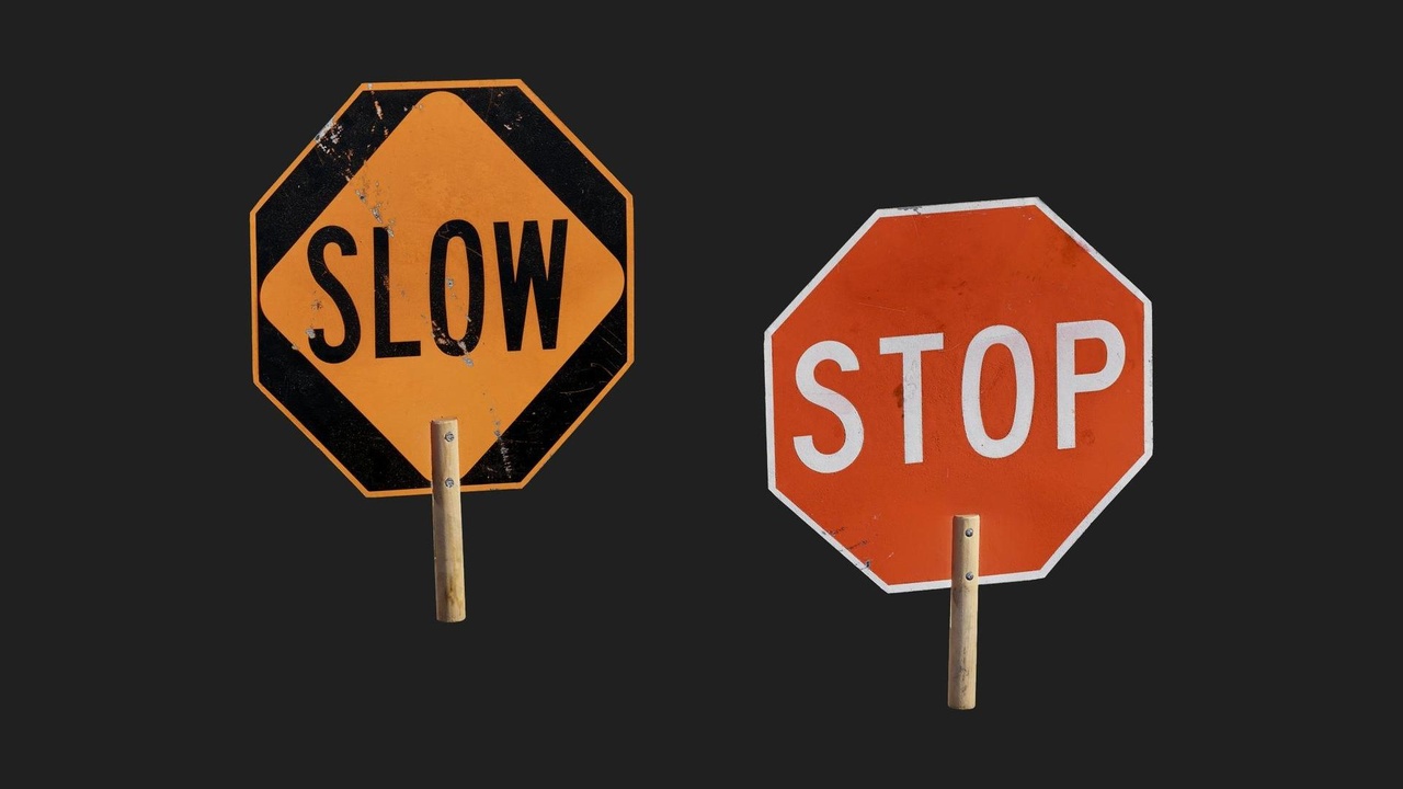 Media 1 for listing Stop Slow Traffic Sign