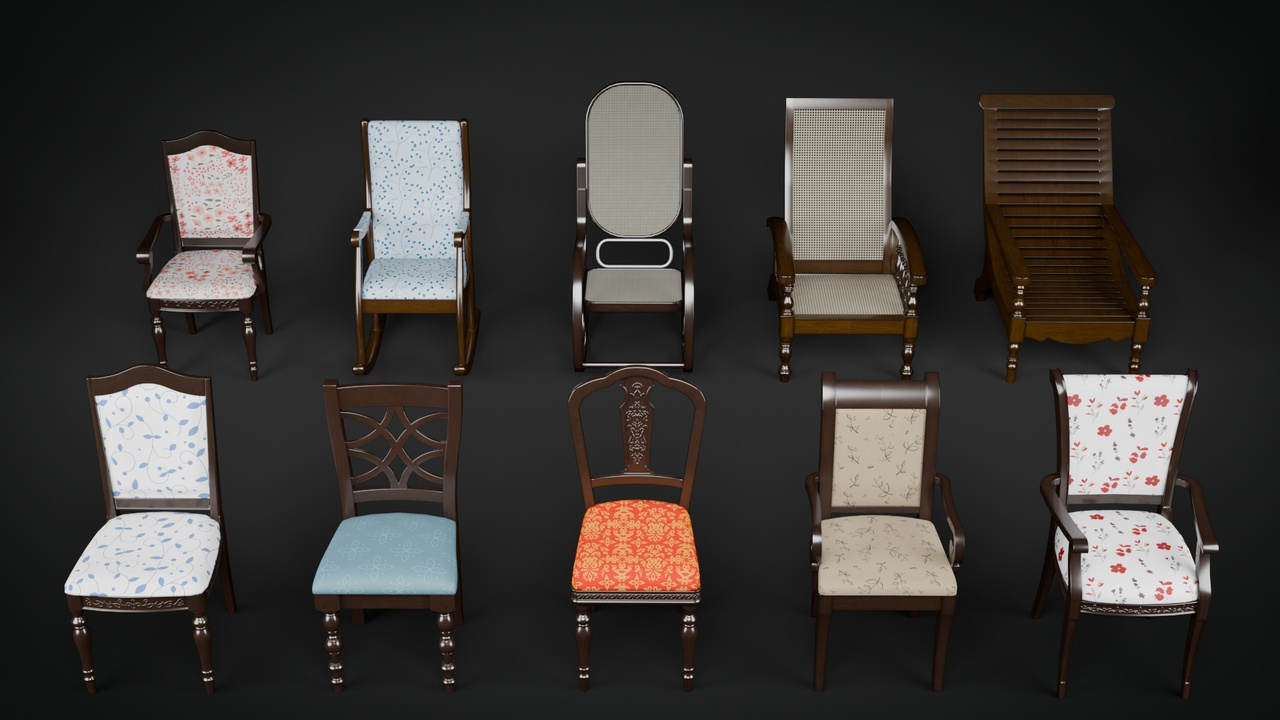 Media 1 for listing Chair Collection-(Game Ready)