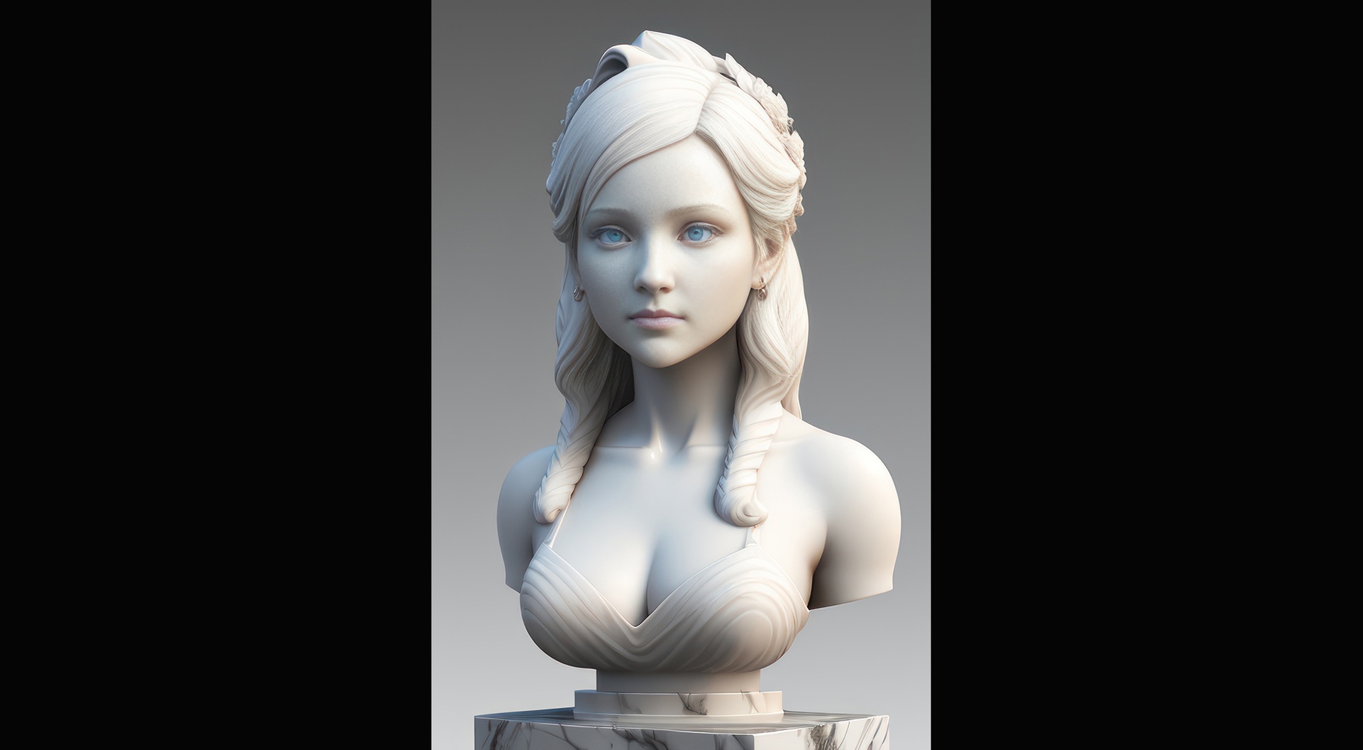 Media 1 for listing 025 Digital sculpt Fantasy princess Bust Female character Portrait