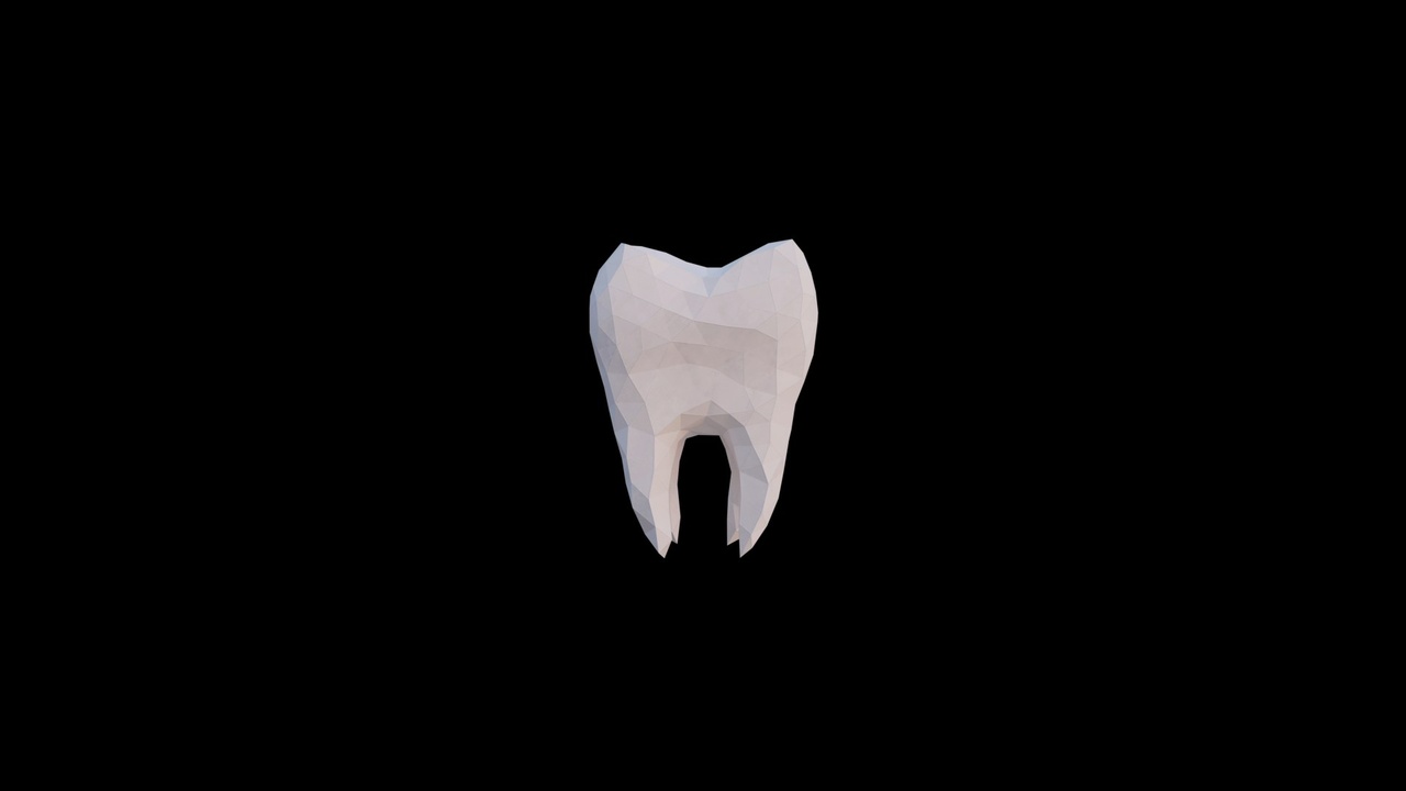 Media 1 for listing Origami human tooth made out of triangles. Unfolding growing animation.