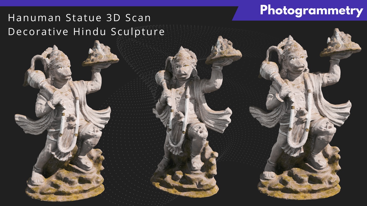 Media 1 for listing Hanuman Statue 3D Scan – Decorative Hindu Sculpture