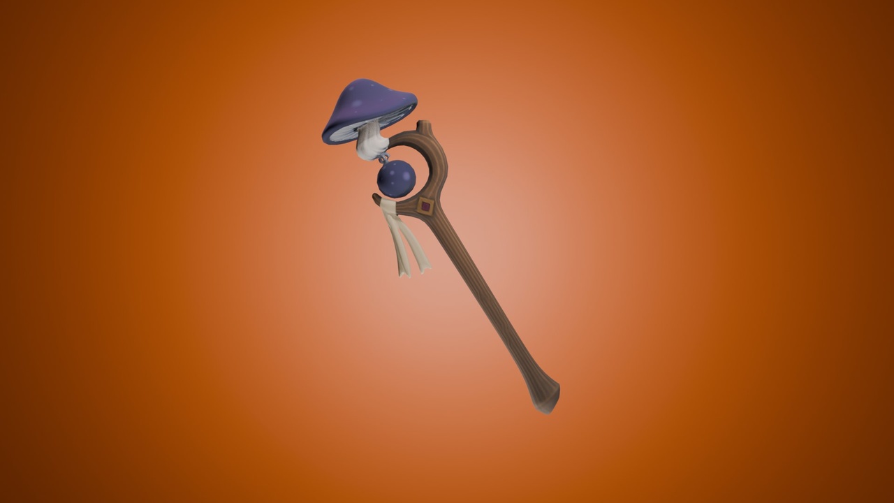 Media 1 for listing Stylized Magic Mushroom Staff – Game Ready Fantasy Asset