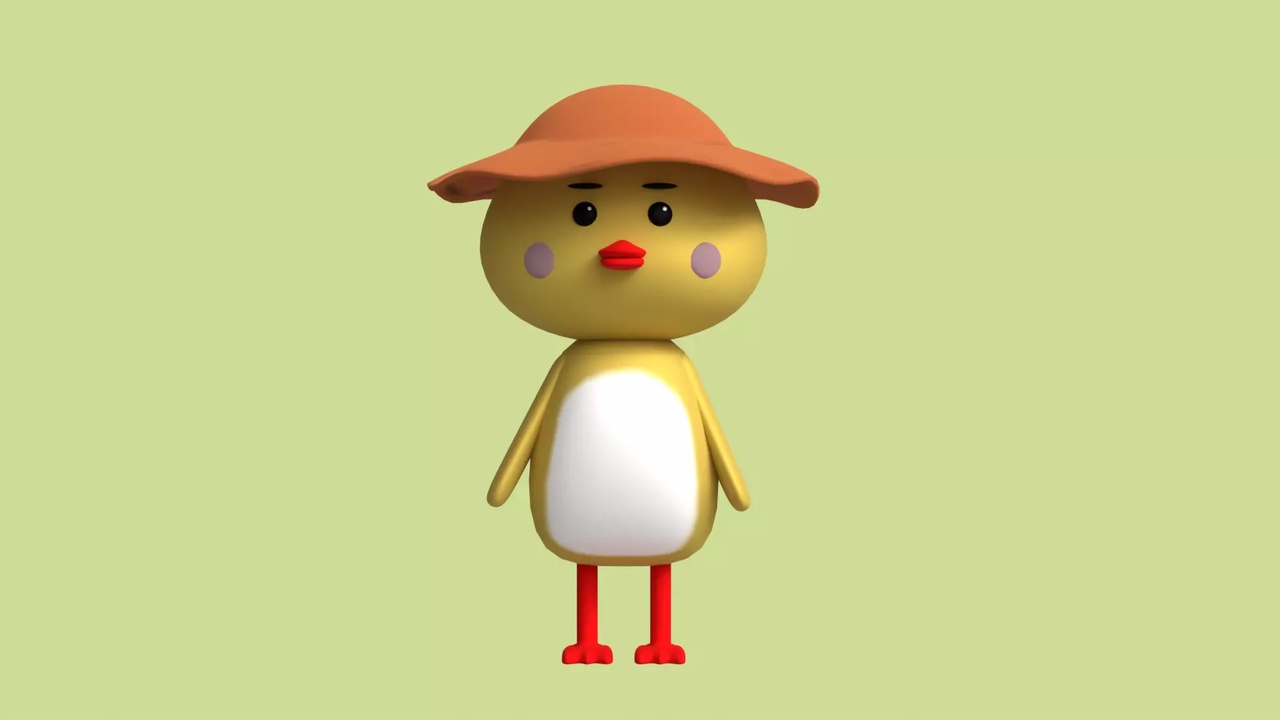 Media 1 for listing Stylized Yellow Duck Character