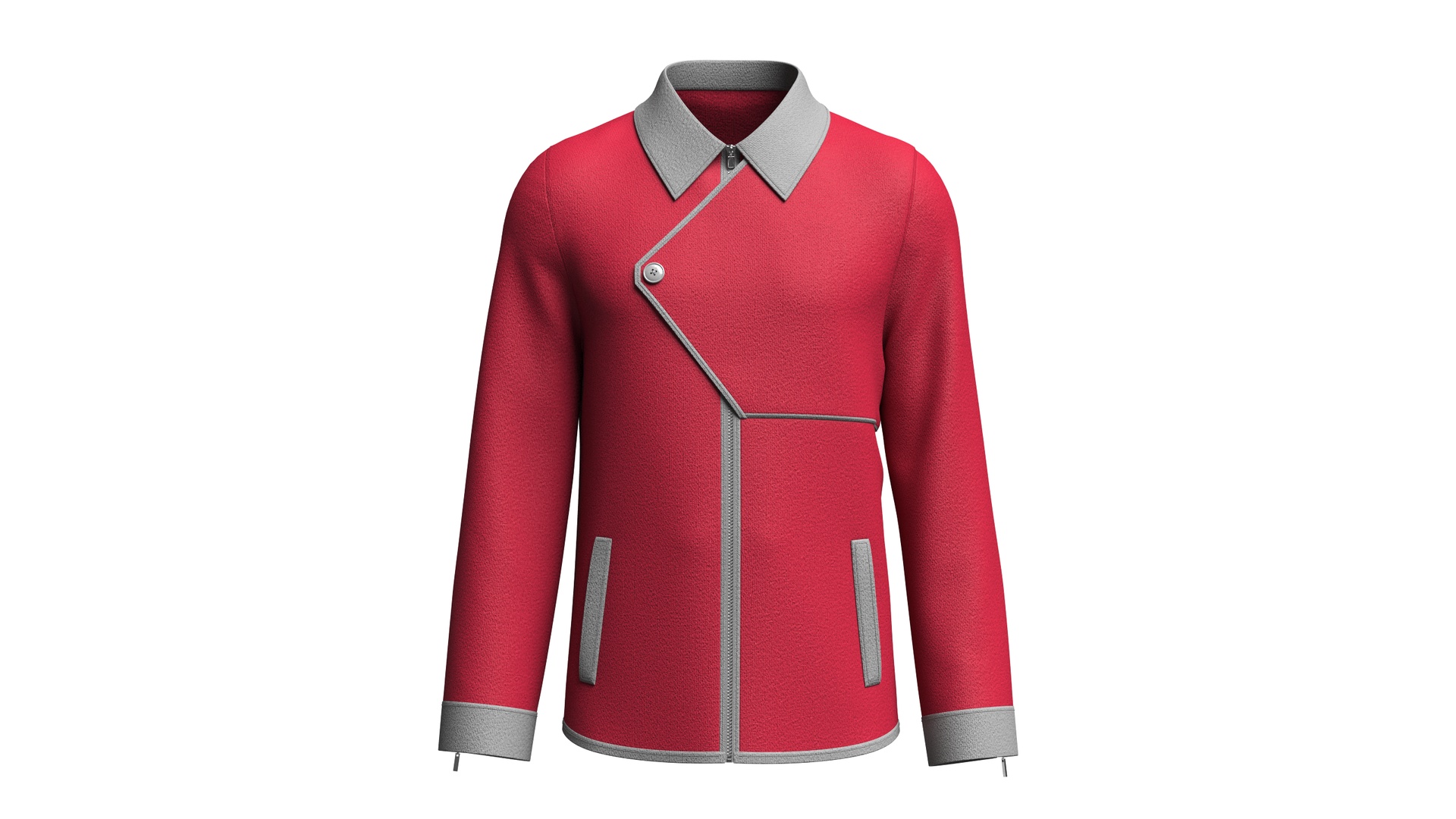 Media 1 for listing Men Overlap Flap Zip Jacket | High Poly
