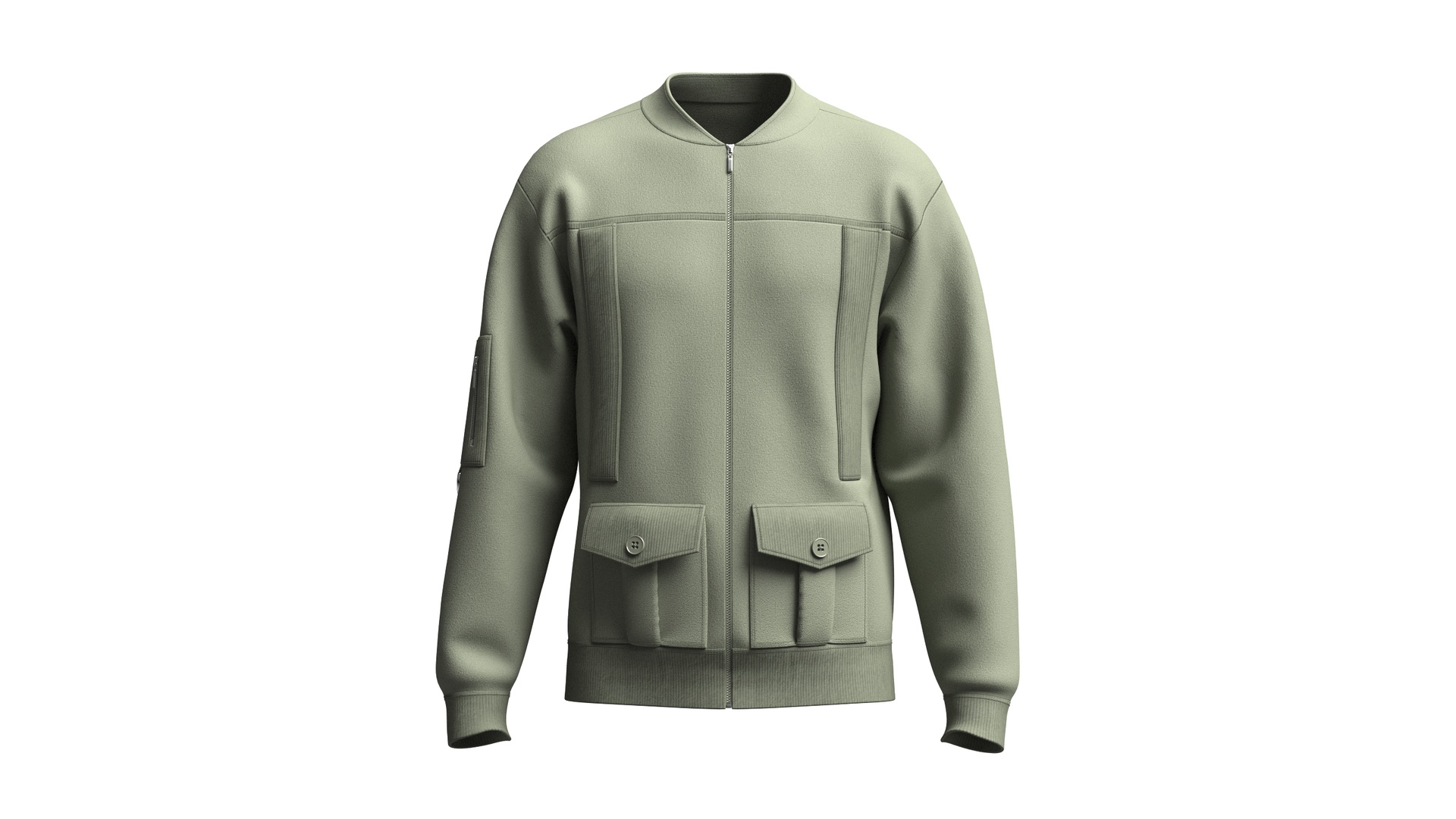 Media 1 for listing Men Dual Flap Pocket Bomber Jacket | High Poly