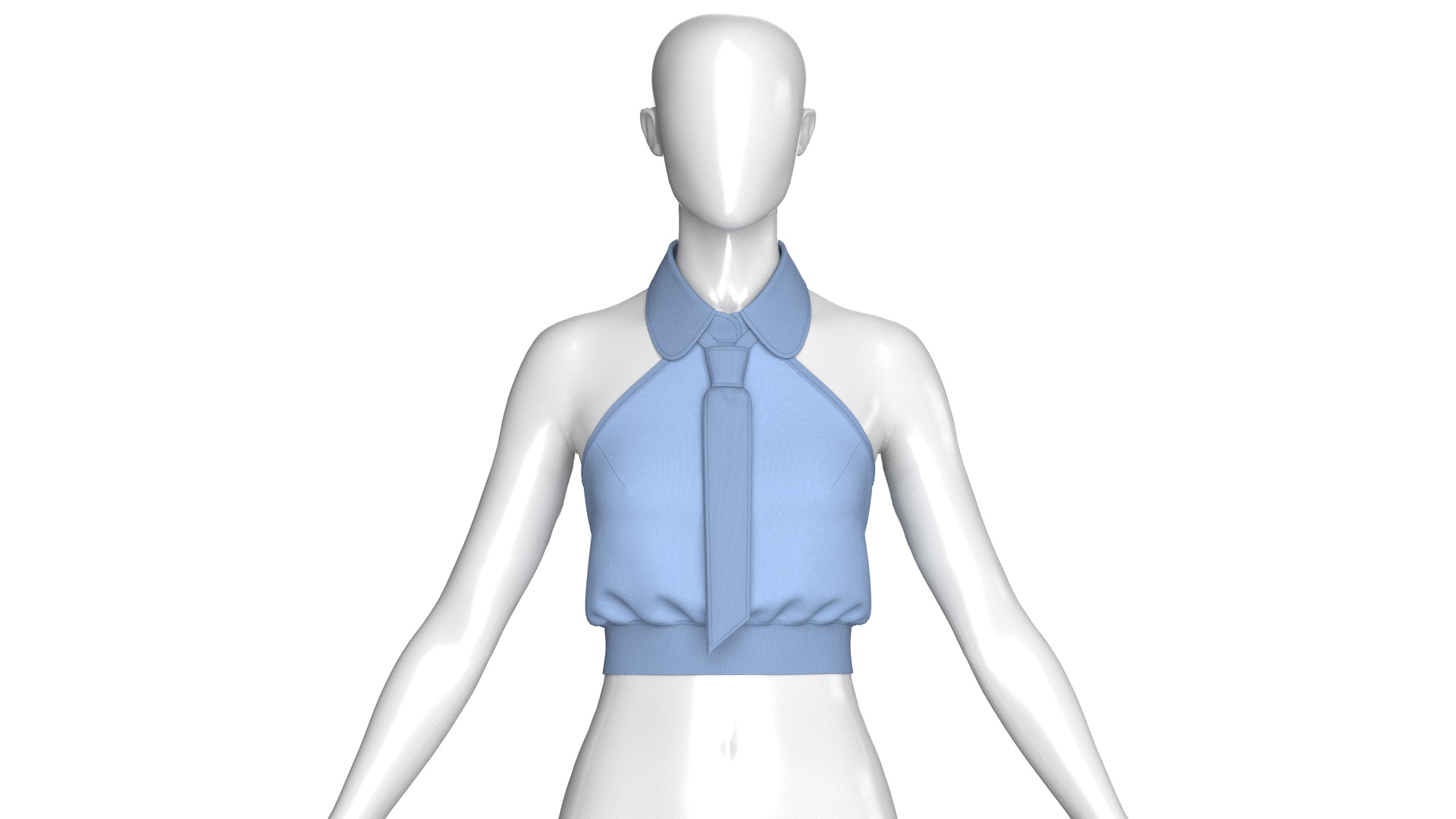 Media 1 for listing Girls Peter Pan Collar Halter Top With Necktie | High Poly