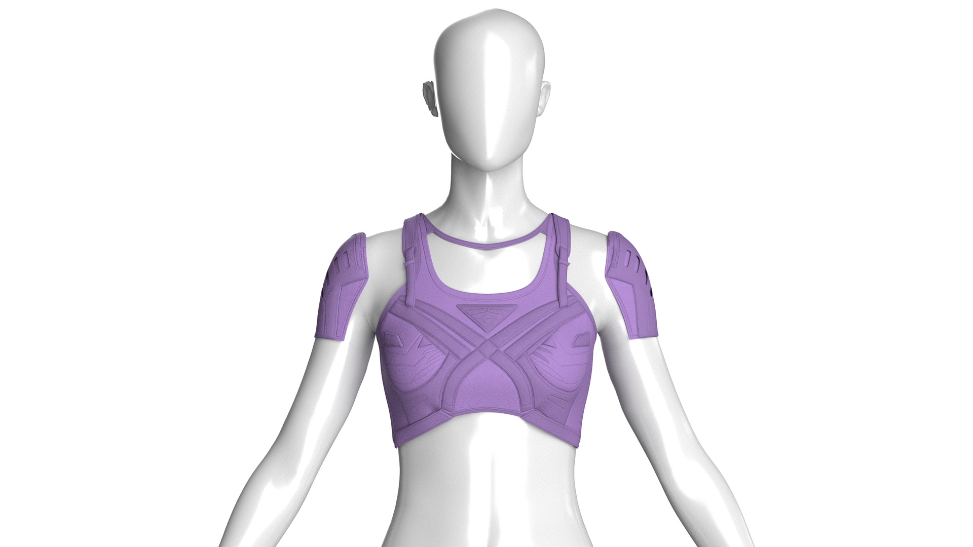 Media 1 for listing Girls Crop Top With Criss - Cross Piping | High Poly