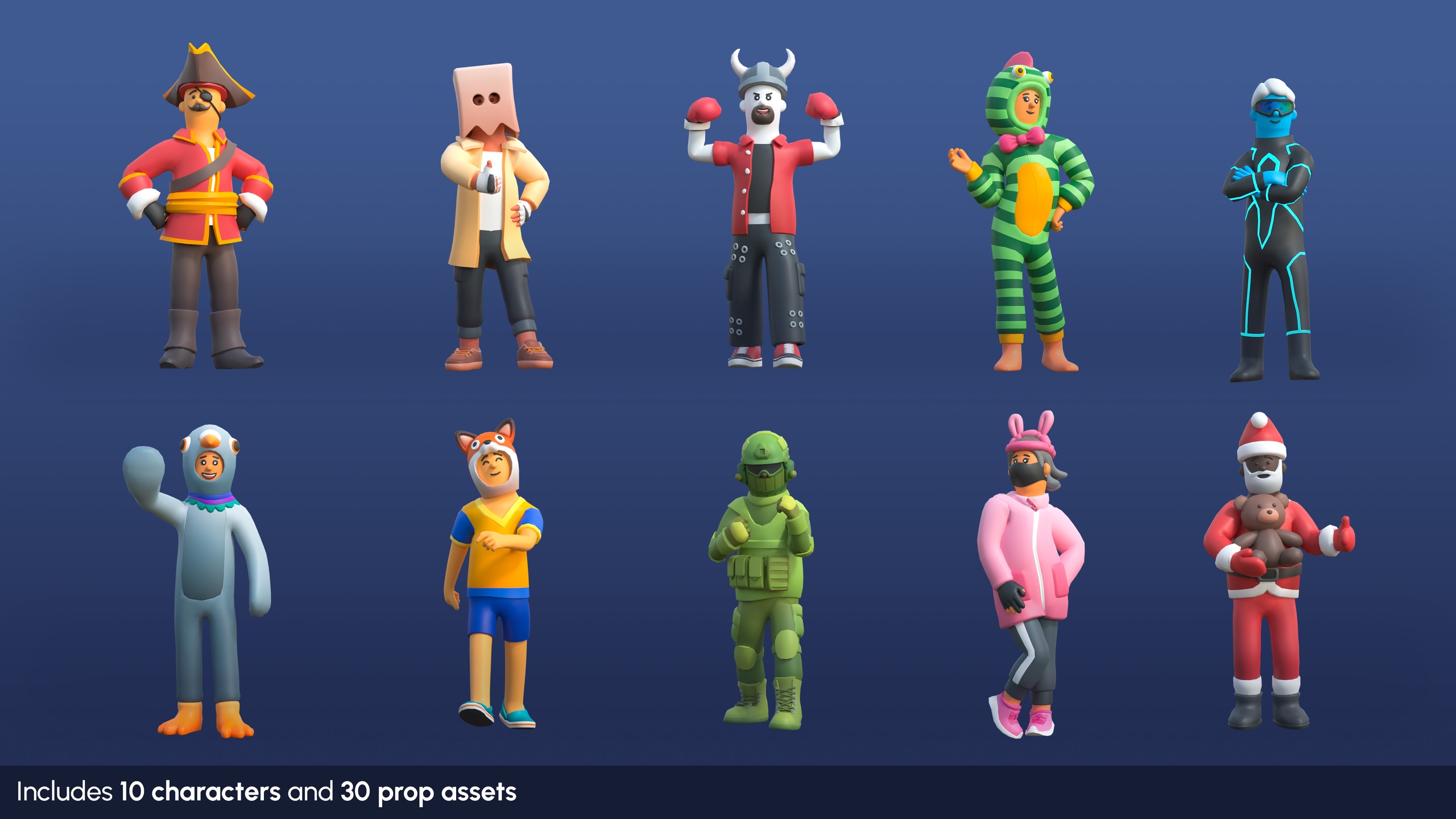 Media 1 for listing Creative Characters Mini - Low Poly 3D Models Pack