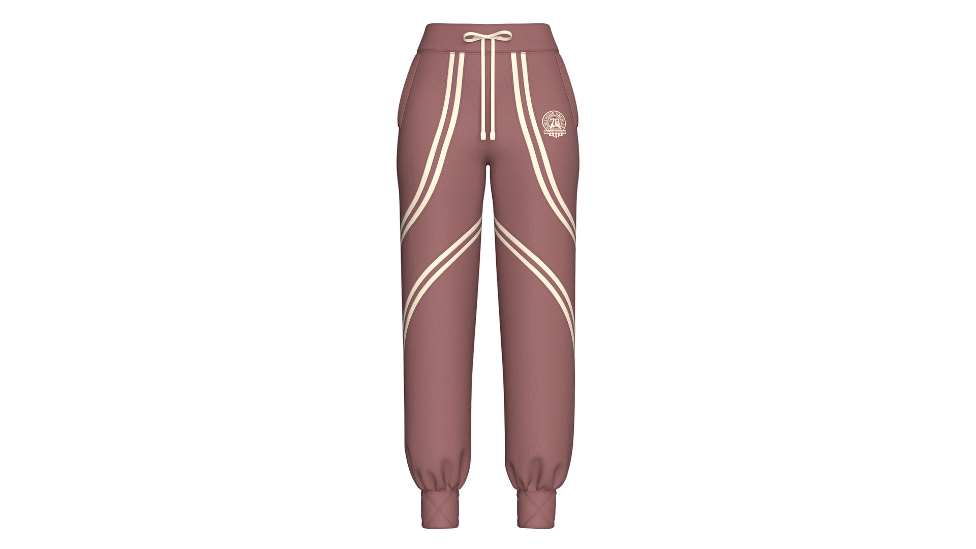 Media 1 for listing Girls Curved Double - Stripe Joggers | High Poly