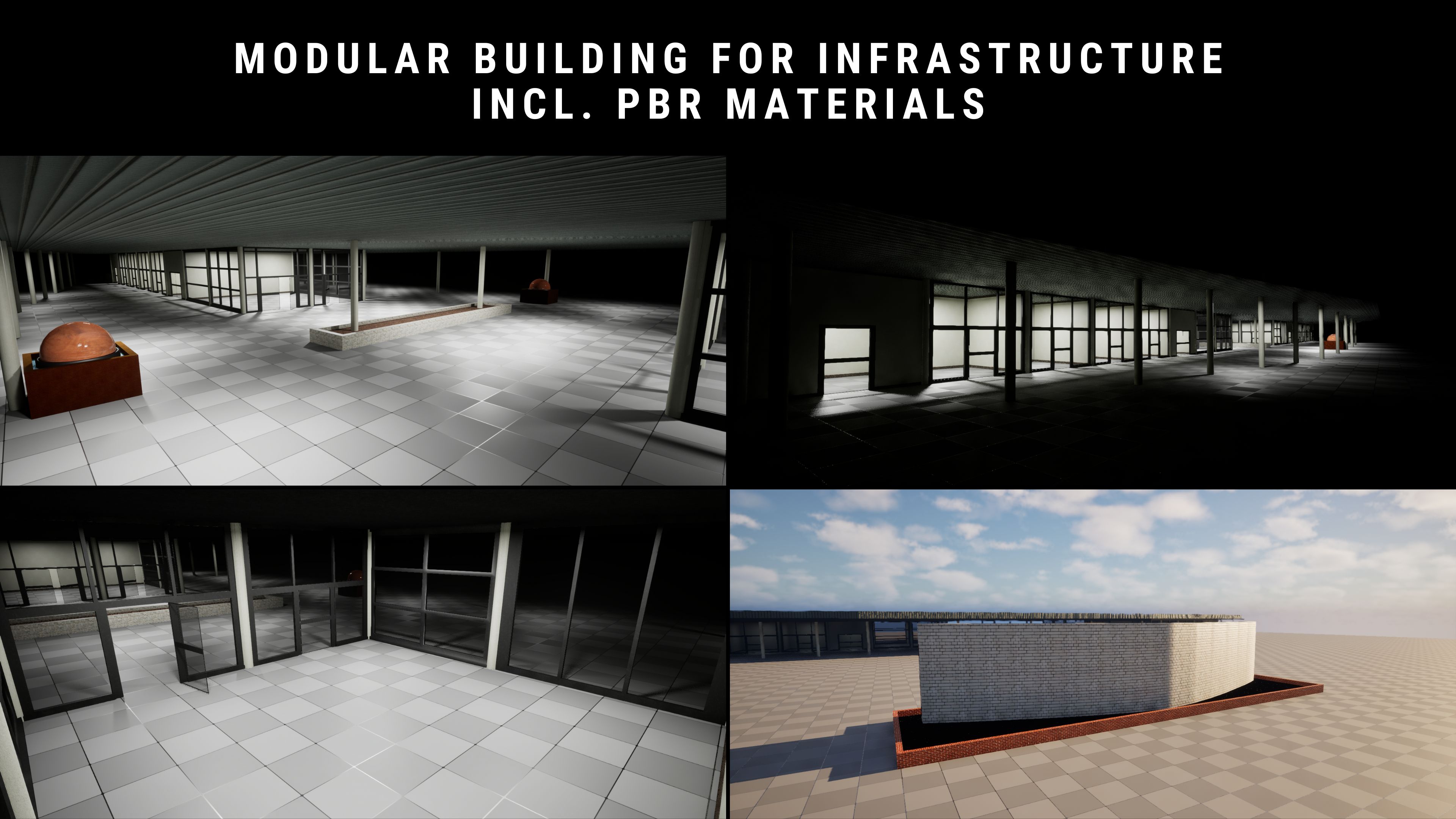 Modular Building for Infrastructure | incl. PBR Materials | Fab