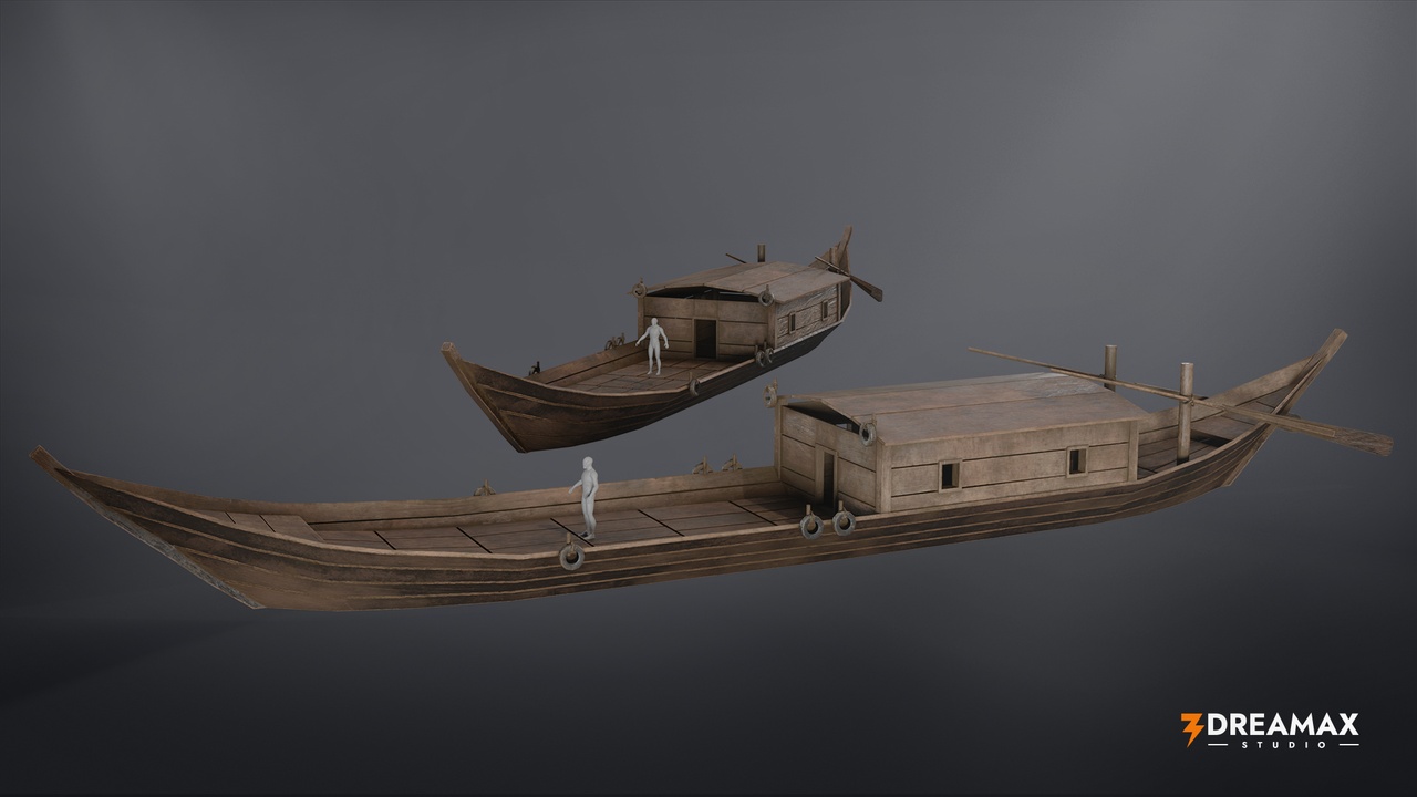 出品River Transport Boat – Wooden Cargo & Travel Vesselのメディア1