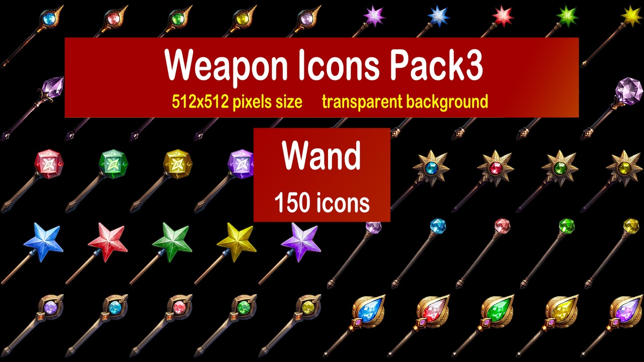 Media 1 for listing Weapon Icons Pack3 - Wand