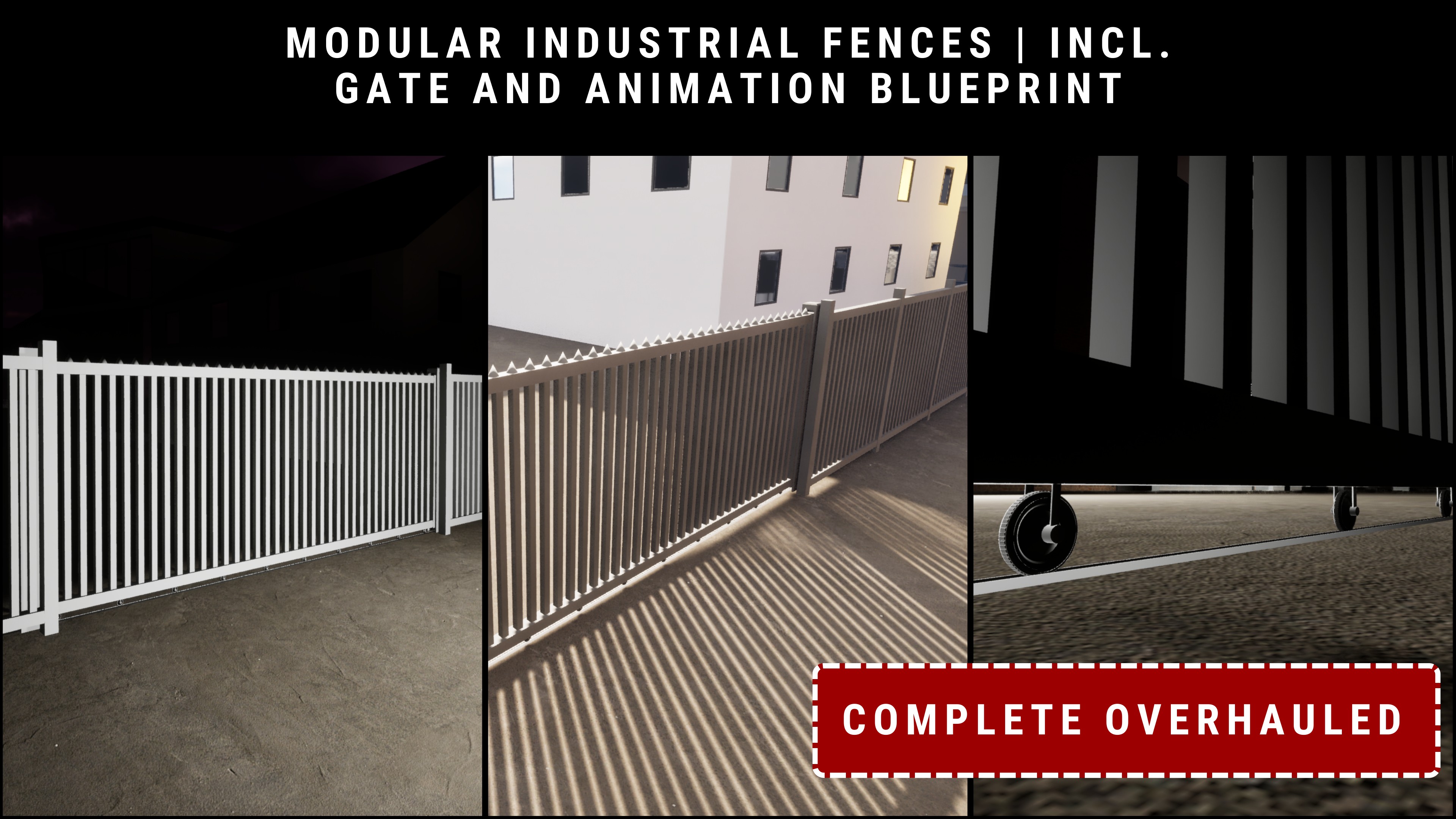 Modular Industrial Fences | Incl. Gate and Animation Blueprint | Fab