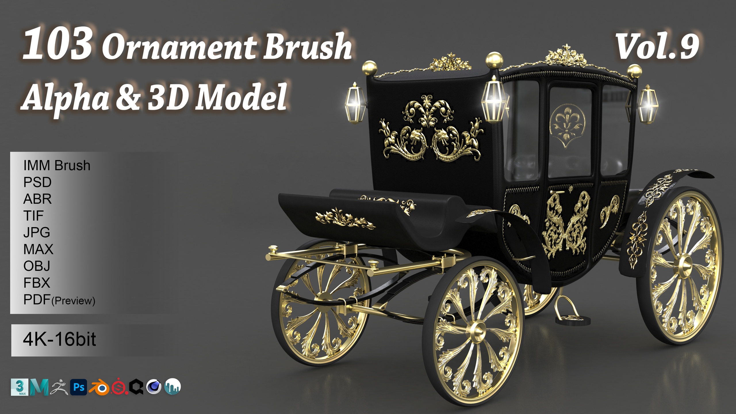 Media 1 for listing 103 Ornament Brush + Alpha + 3D Model Vol 9