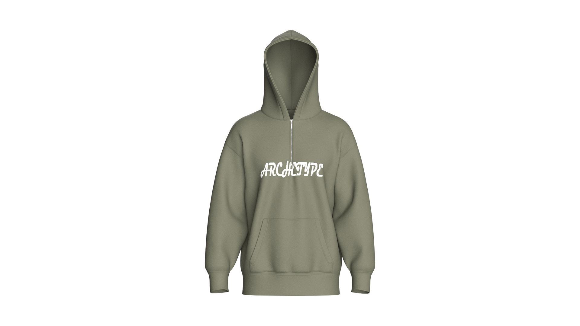 Media 1 for listing Men Heavy Weight Half - Zip Hoodie | High Poly