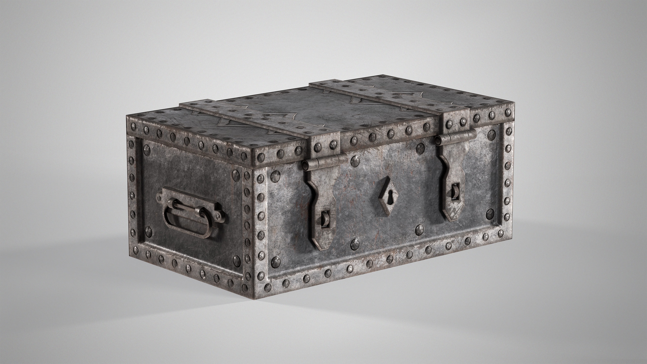 Media 1 for listing Vintage Iron Chest - Antique Treasure Trunk AAA Game Ready