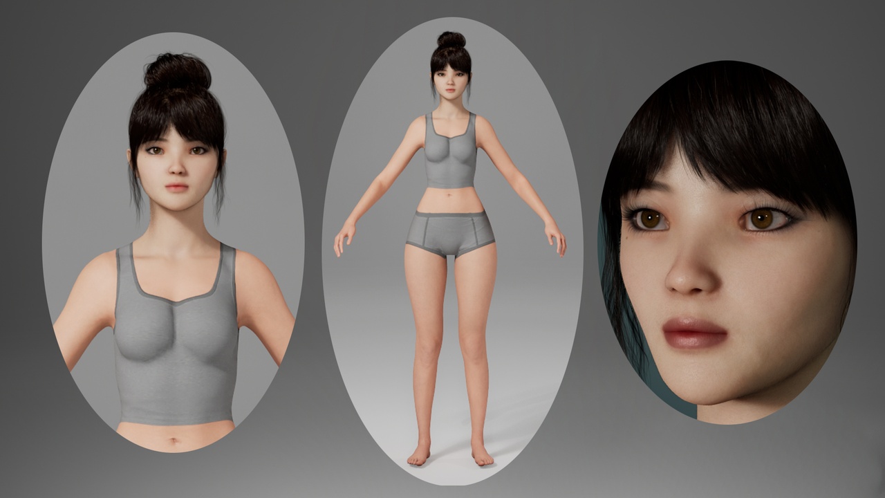 Media 1 for listing Editable Metahuman Beauty - Jiaoyue.With hair, no clothing included.