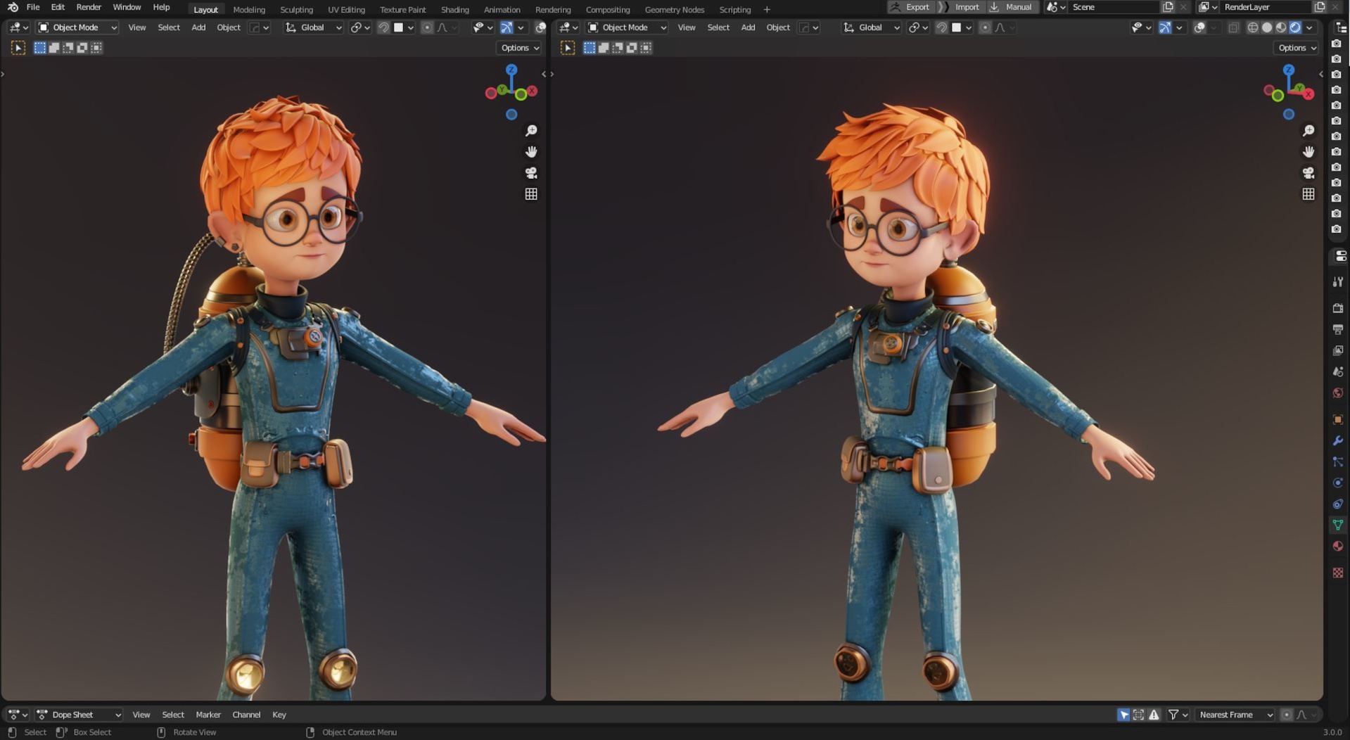 Media 1 for listing 3D Model - Stylized Diving Boy - Blender