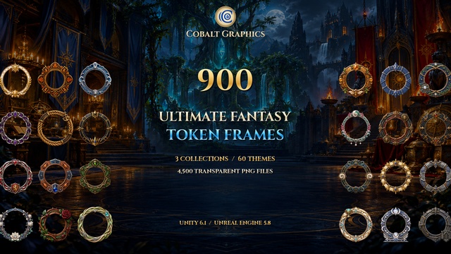 900 Fantasy Token Frames — Cobalt Game Assets