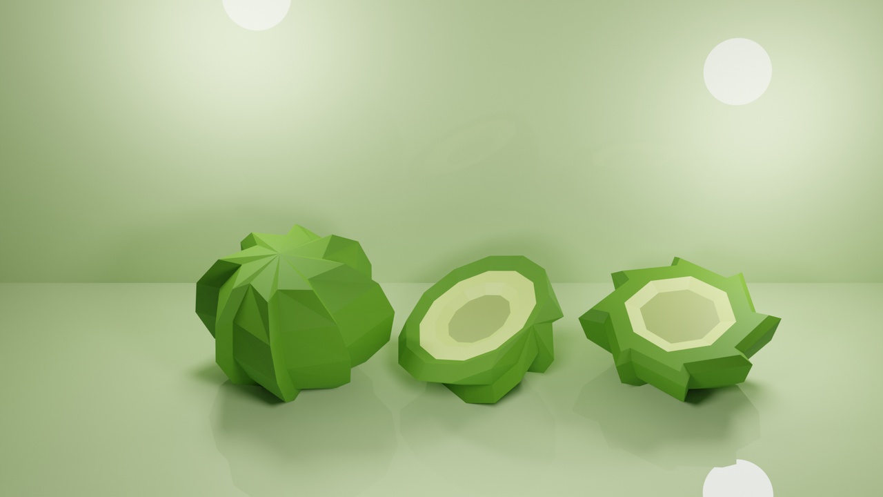 Media 1 for listing Low Poly Fantasy Fruits And Vegetables Set (Poly Art Style)
