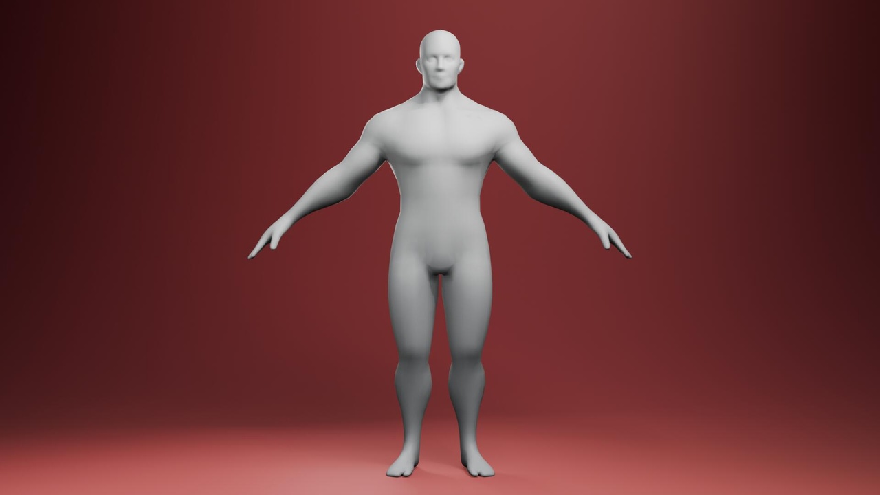 Media 1 for listing Realistic Strong Male Base Mesh Rigged 3D Model