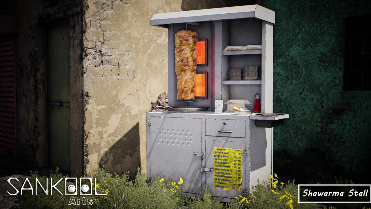 Media 1 for listing Shawarma Stall - Gameready Pack (Unreal Engine Only)