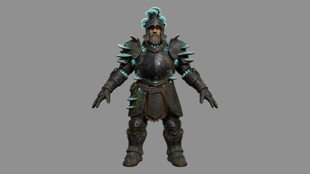 Media 1 for listing Fungal Knight, Rigged Game-Ready Stylized Fantasy Character