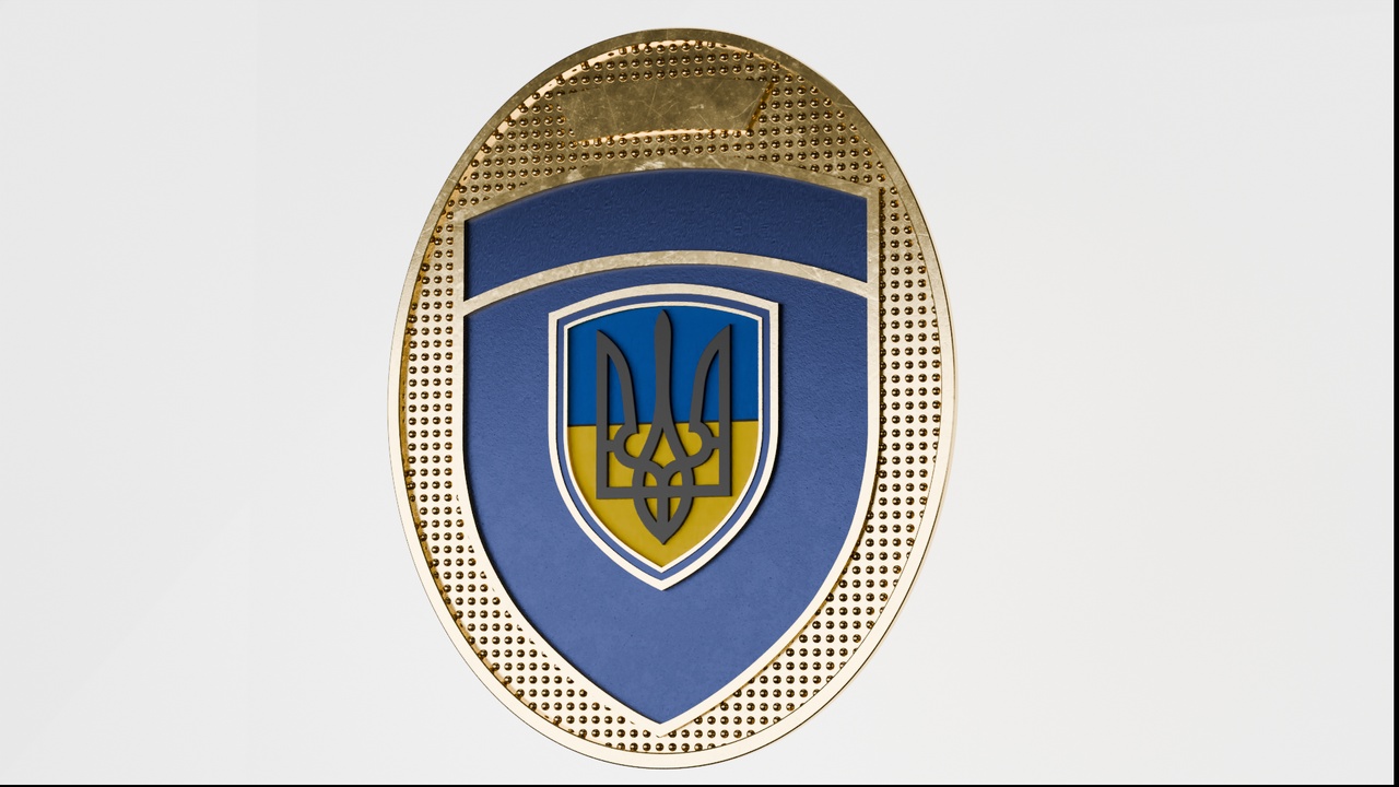 Media 1 for listing Ukrainian Style Security Service Badge Token – Military Insignia 3D Model