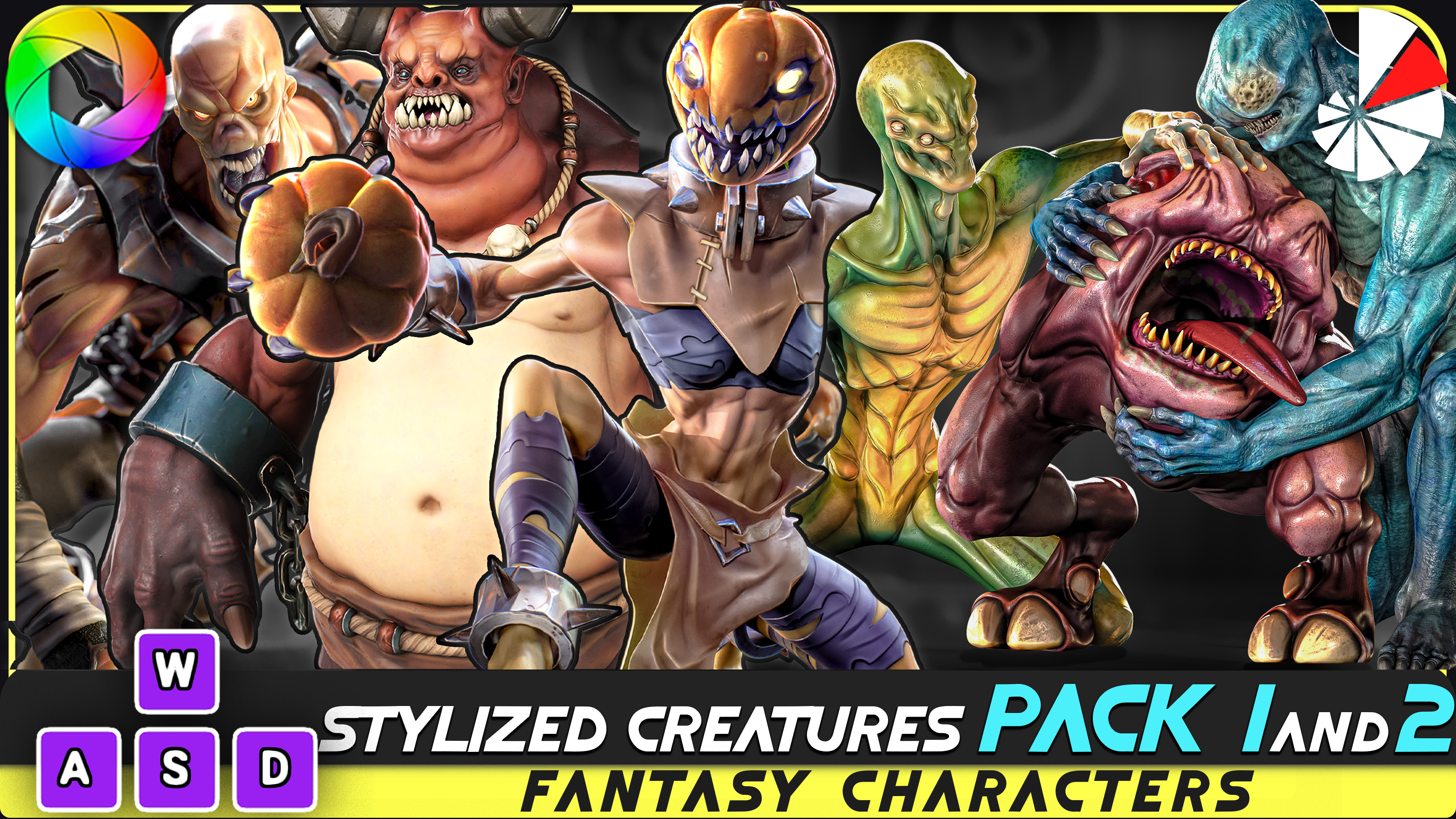 Pack 1 and 2 - Stylized Fantasy Creatures | Fab