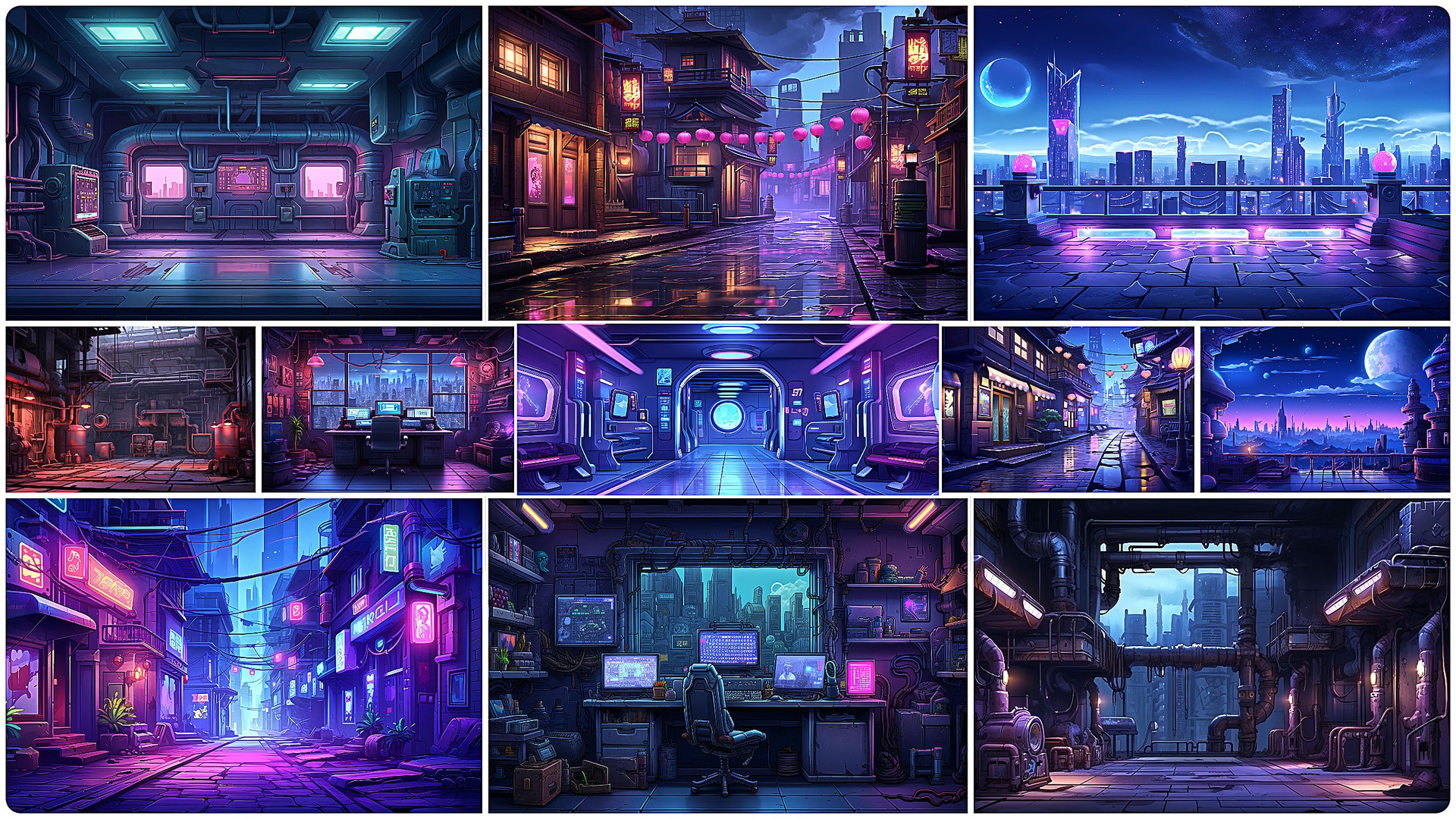 Media 1 for listing BACKGROUND - Stylized Cyberpunk 1