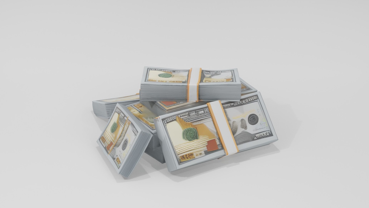Media 1 for listing Dollar Symbol 3D Model – Low Poly Currency Icon
