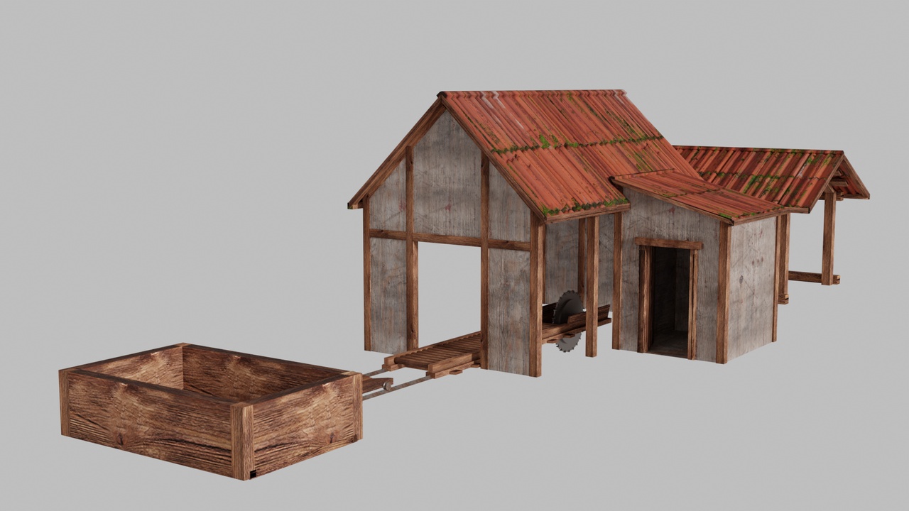 Media 1 for listing Medieval Sawmill & Textile Workbenches