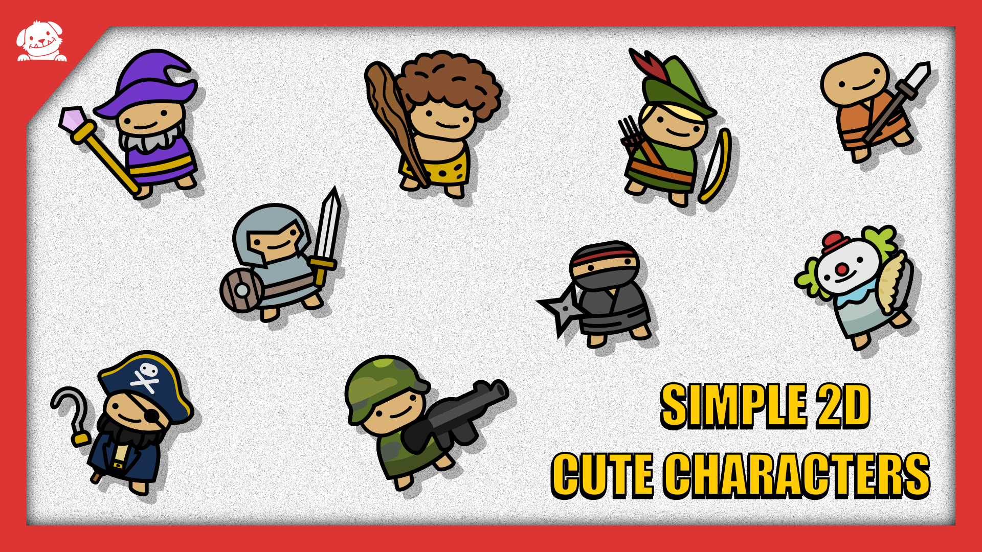 Free Simple 2D Cute Characters Pack (9 Characters + SVG + Prefabs) | Fab