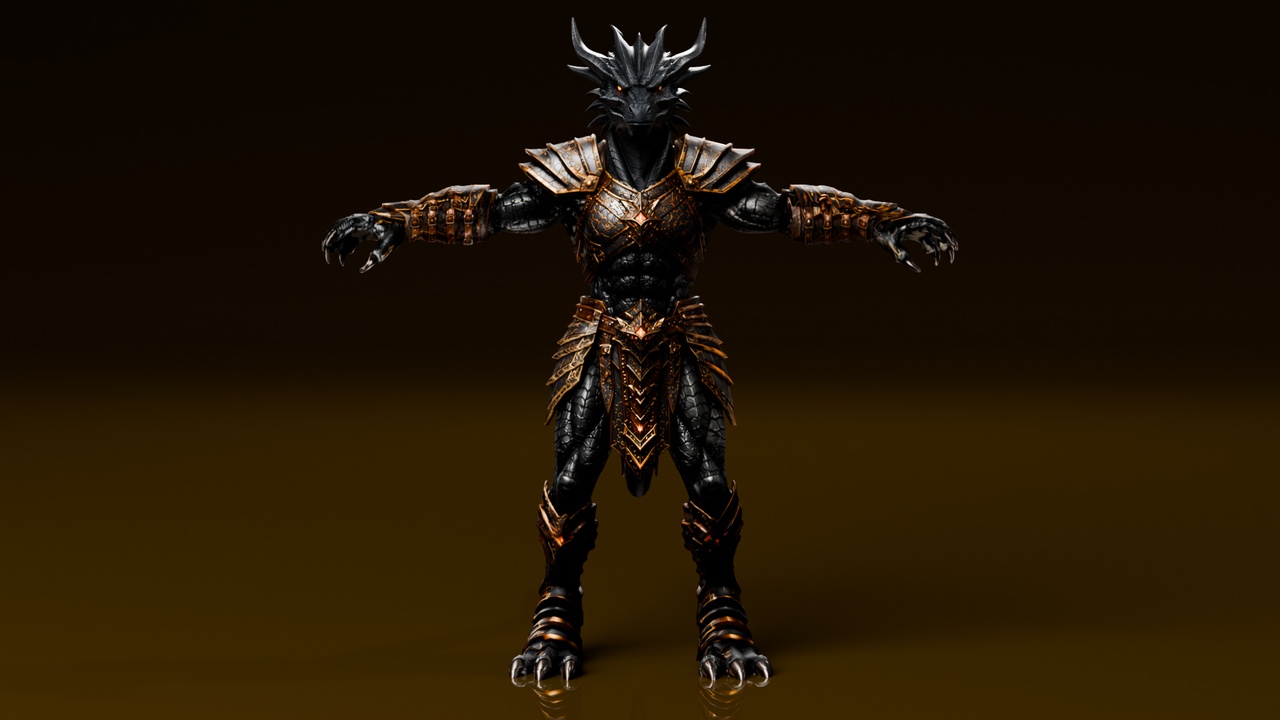 Media 1 for listing Dragonborn Warrior - Rigged