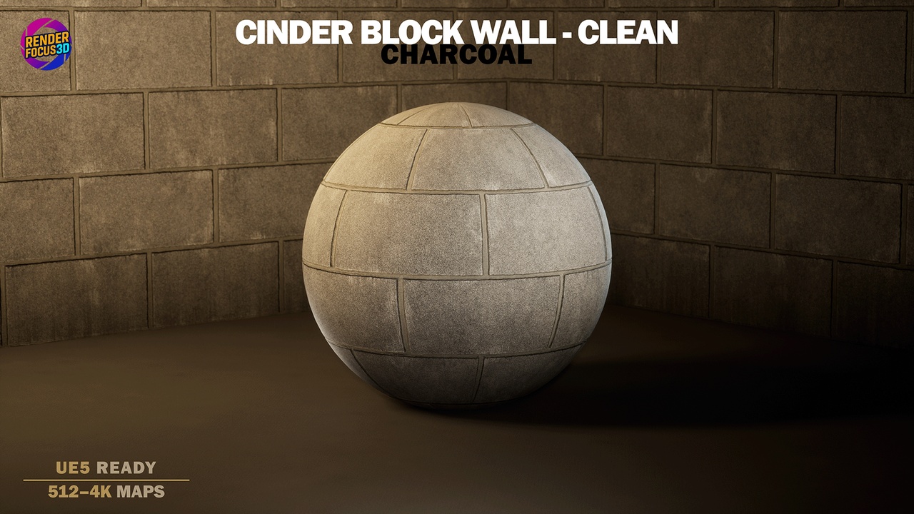 Media 1 for listing Cinder Block Wall – Clean Charcoal